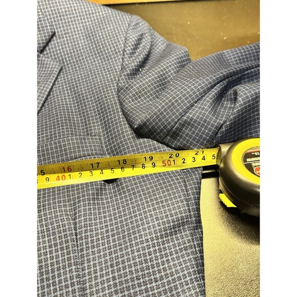 Tom James Executive Collection Men’s Blazer Blue Check 2-Button 40R Hand - Picture 5 of 9